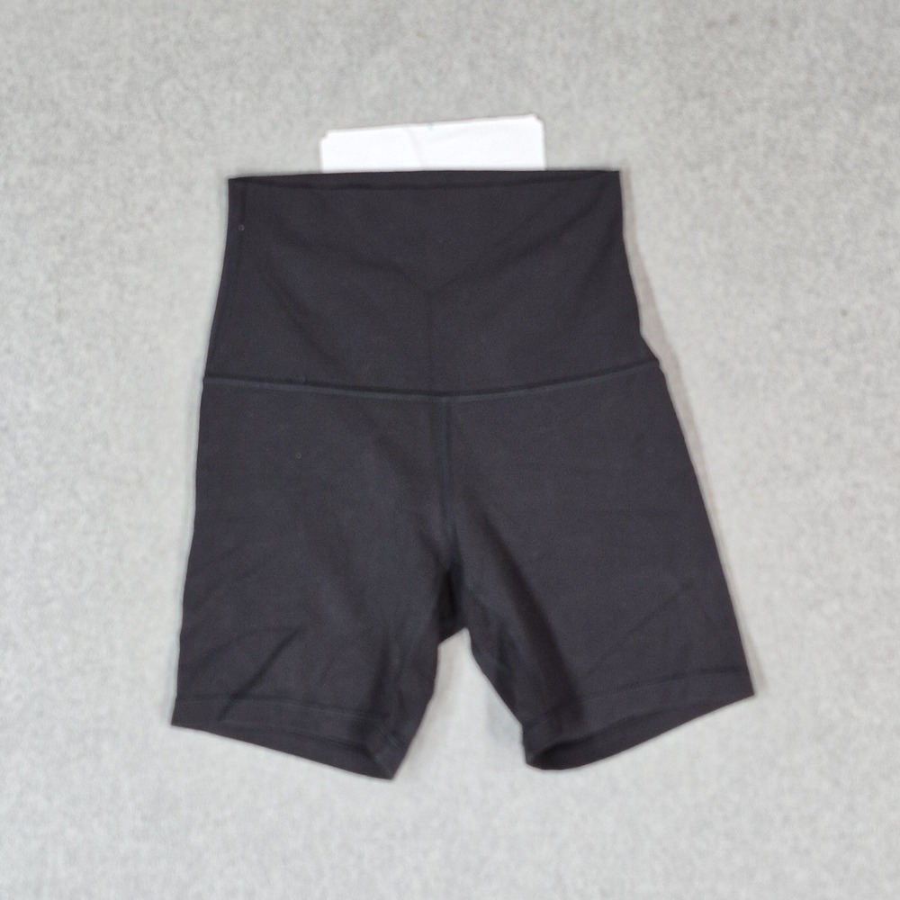 Lululemon Women Activewear Shorts 4 Black Align Super High Rise Biker 5" Inseam